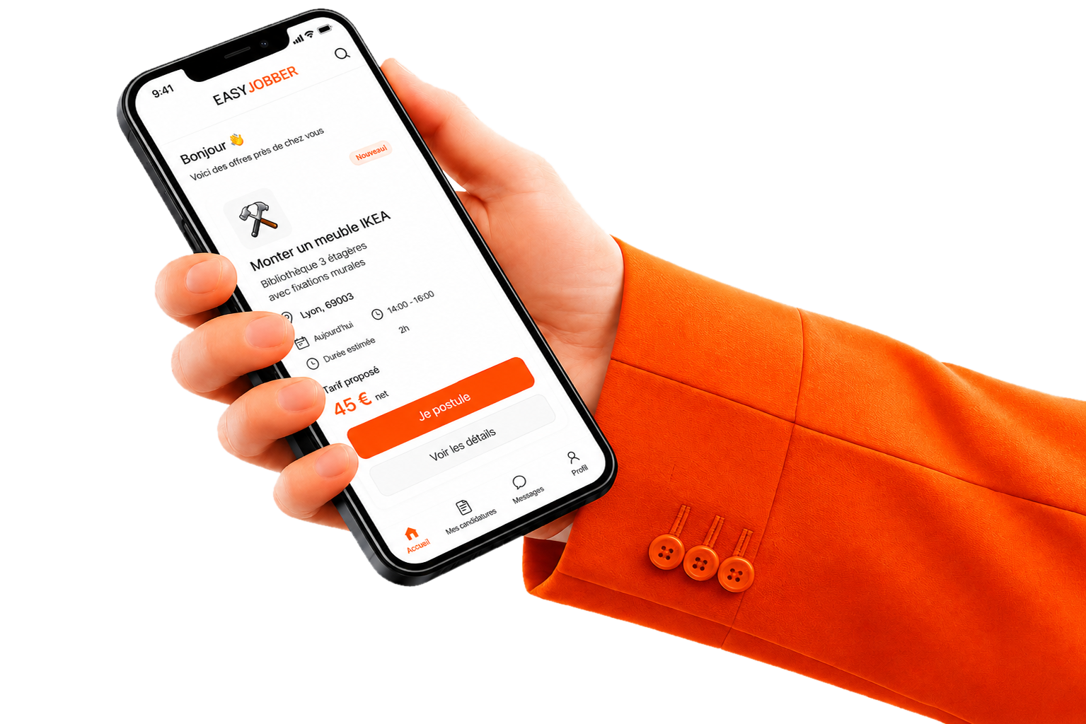 Application EasyJobber affichant une offre de petit boulot